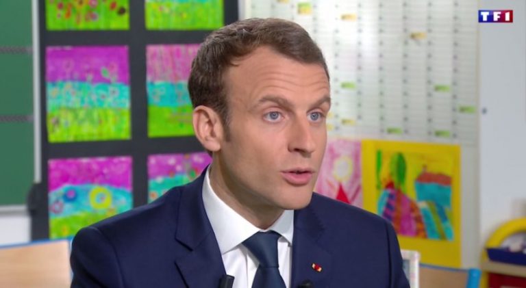 Emmanuel Macron, April 12, 2018 during a TV interview broadcast on TF1.