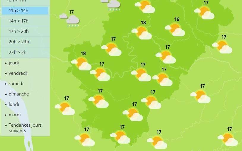 The weather in the Charente will be overcast and cloudy, but no rain