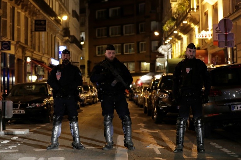 Police maintain a security perimeter after a knife attack in Paris on May 12th