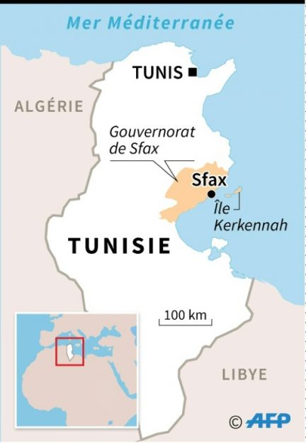Location of the city of Sfax and the island of Kerkennah in Tunisia. 