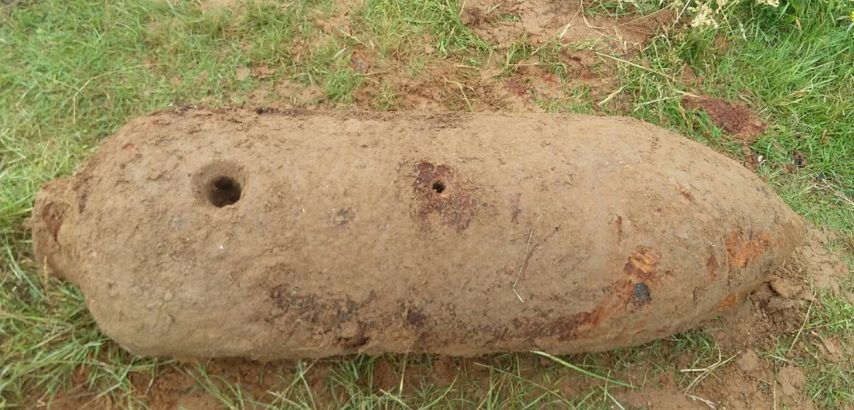 Here is the bomb found at the Prairie de Mauves, in Nantes. Its destruction is scheduled for late morning.