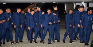 Brazil arriving for World Cup 2018