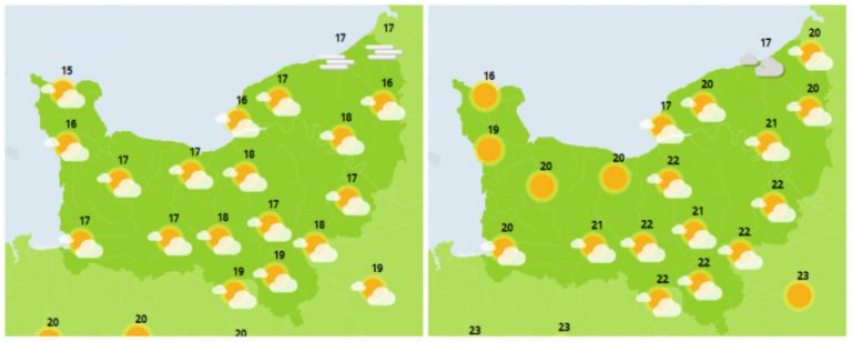 Saturday weather forecast for Normandy