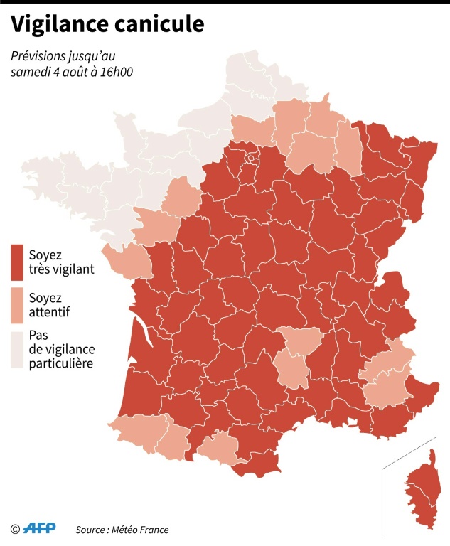 The heatwave across France