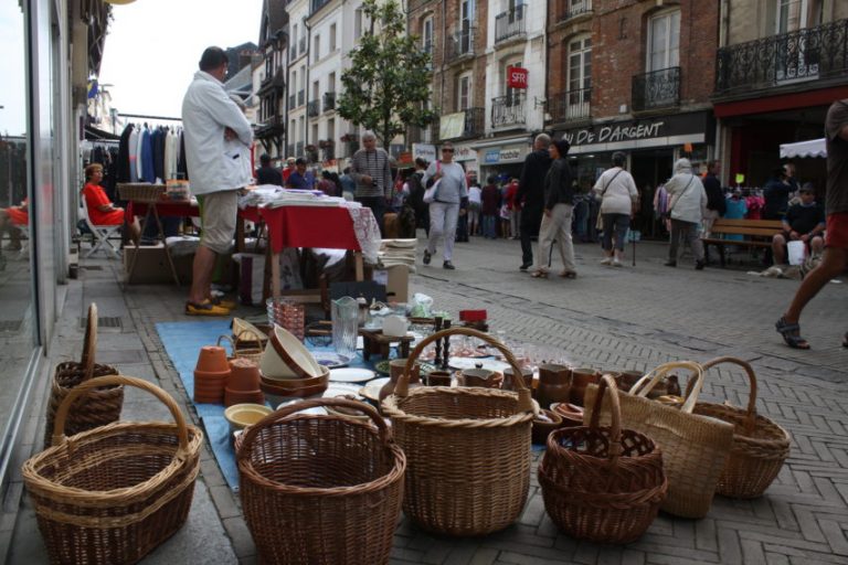 Large boot sale and street market in Dieppe on the 15th August