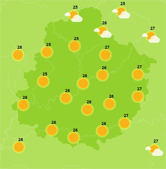 The weather in Sarthe for August 1st