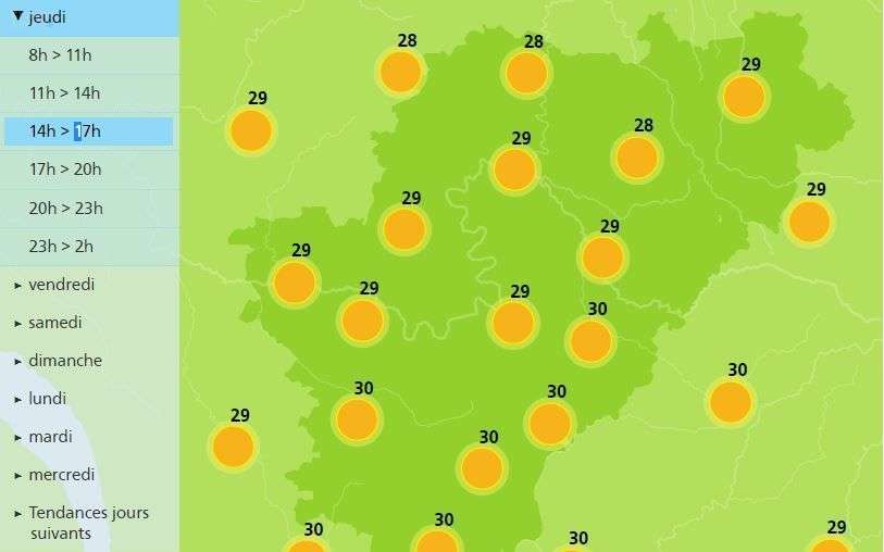 Sunny afternoon in the Charente, with temperatures up to 30 degrees