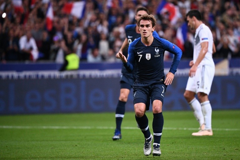 Antoine Griezmann author of a double with the Blues against Germany at the Stade de France, on October 16, 2018.