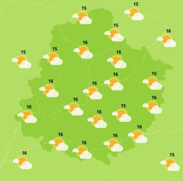 Cooler temperatures in the Sarthe department