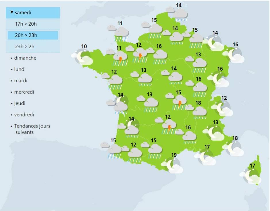 4 departments are placed in orange alert for rain-flood: Orne (61), Calvados (14), Eure (27) and Seine-Maritime (76) from 10pm this Saturday evening. |