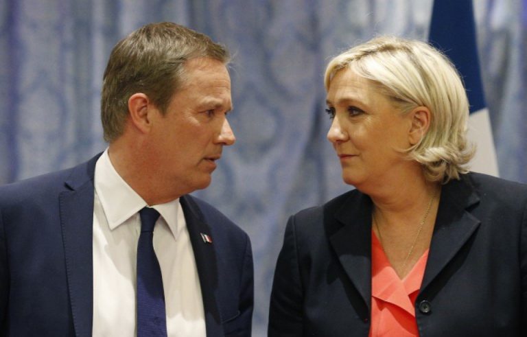 Nicolas Dupont-Aignan and Marine Le Pen call for protest against rising fuel prices