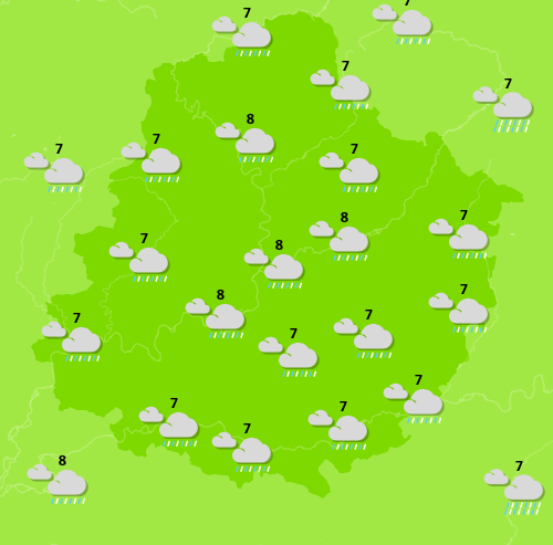Plenty of Rain today across the Sarthe