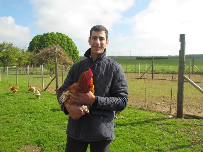 Christophe Robin raises chickens in Sonchamp