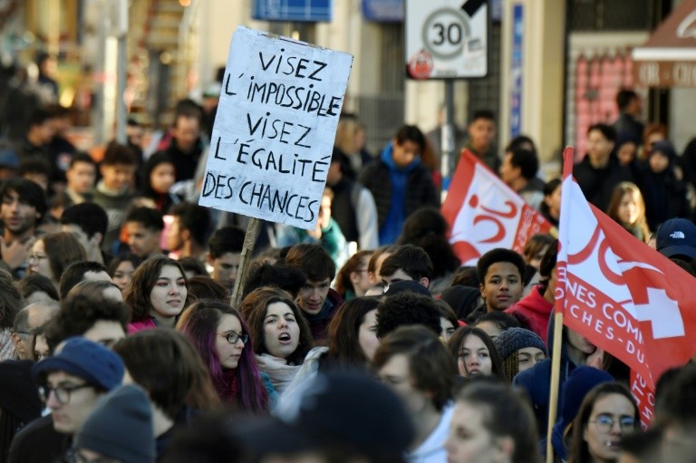 Demonstration of Lyceel students in Marseille on December 11, 2018.