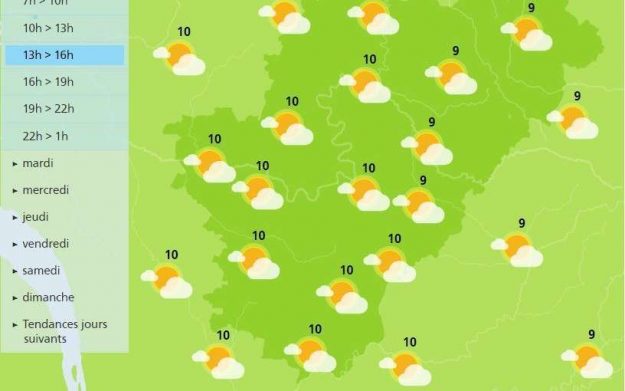 Afternoon weather for the Charente