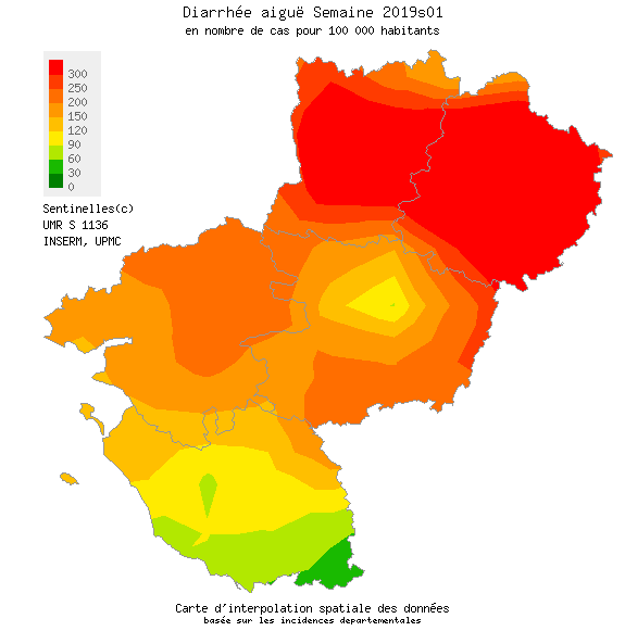 The Pays de la Loire region is very affected by the syndromes of acute diarrhea.