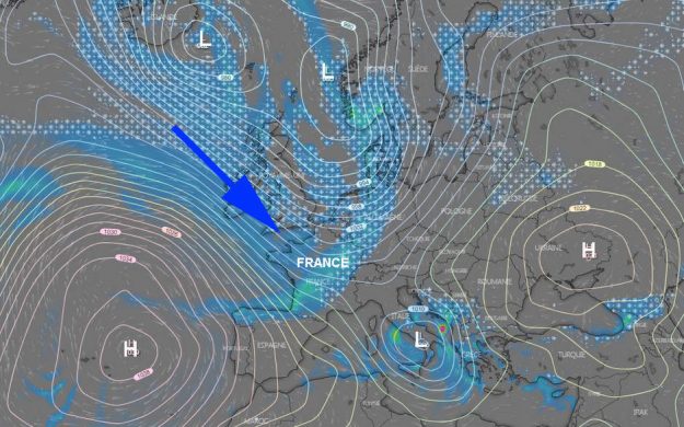 The weather forecast map for next Tuesday: "Winter is coming"