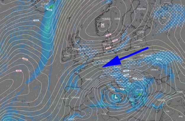 The forecast map for next Friday: "WInter is here". And he will be there at least until Sunday.