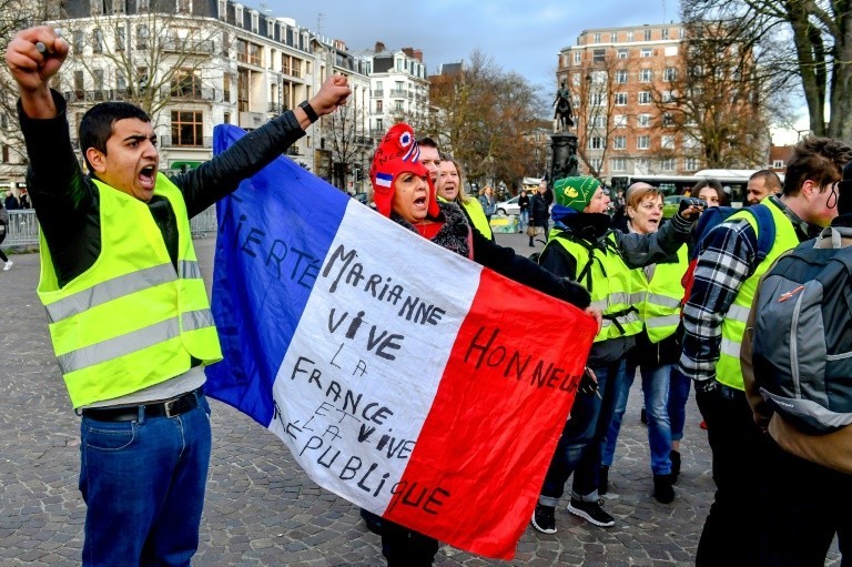 Manifestation of "yellow vests", Lille, January 3, 2019.