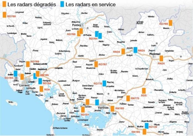 Speed cameras operational in Morbihan