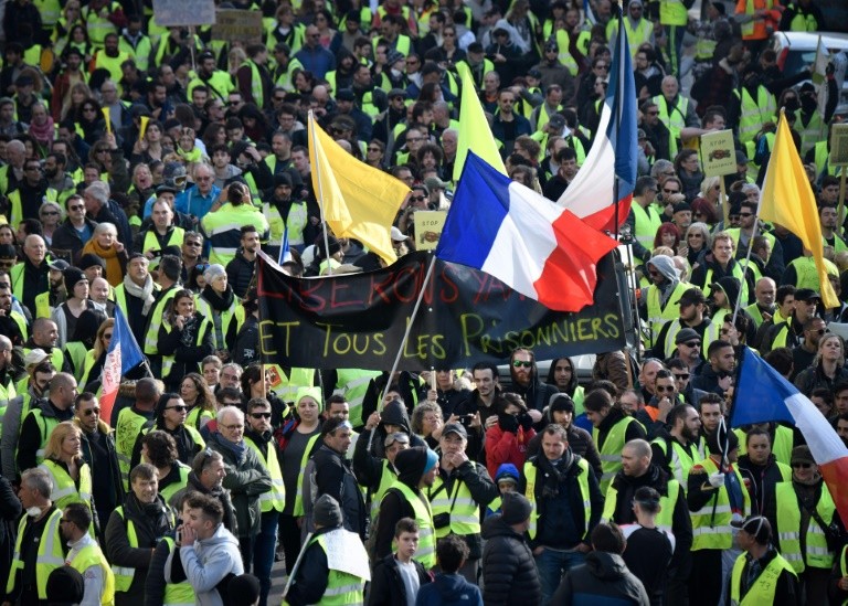 Demonstration of "yellow vests", in Marseille, on February 9, 2019.