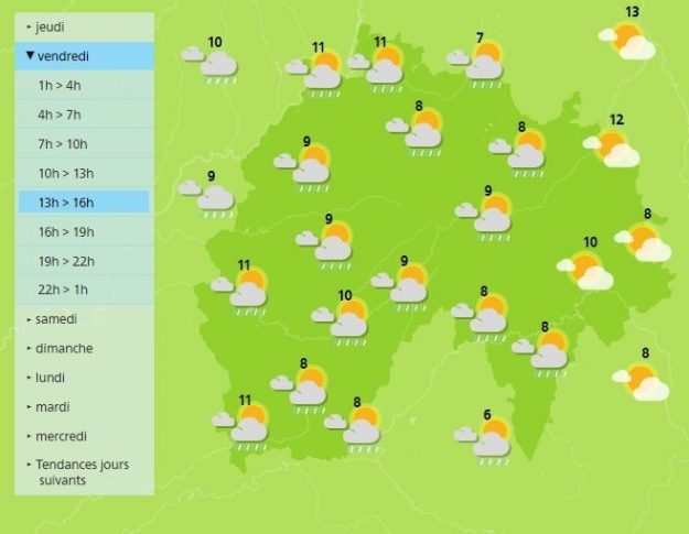 Some thunderstorms are expected in the afternoon. 