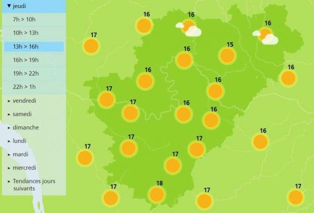 Afternoon Weather forecast for the Charente