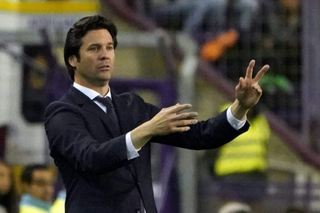 Real Madrid coach Santiago Solari at the Liga match in Valladolid on 10 March 2019. (© AFP / CESAR MANSO)