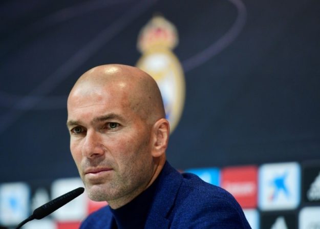 Zinedine Zidane at a press conference in Madrid on May 31, 2018. 