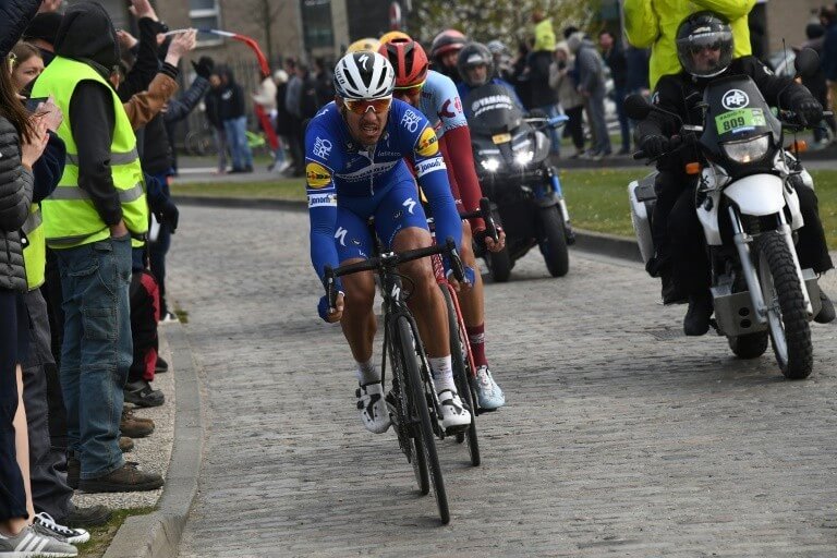 the Belgian Philippe Gilbert (Deceuninck) during the 117th edition of Paris-Roubaix, April 14, 2019 in Roubaix.
