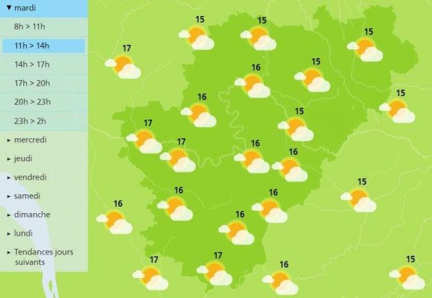 A clearer afternoon for the Charente with some sunny spells