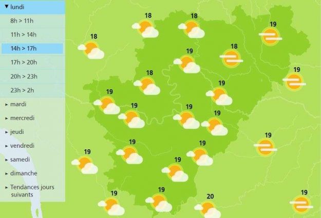 Afternoon weather forecast for the Charente