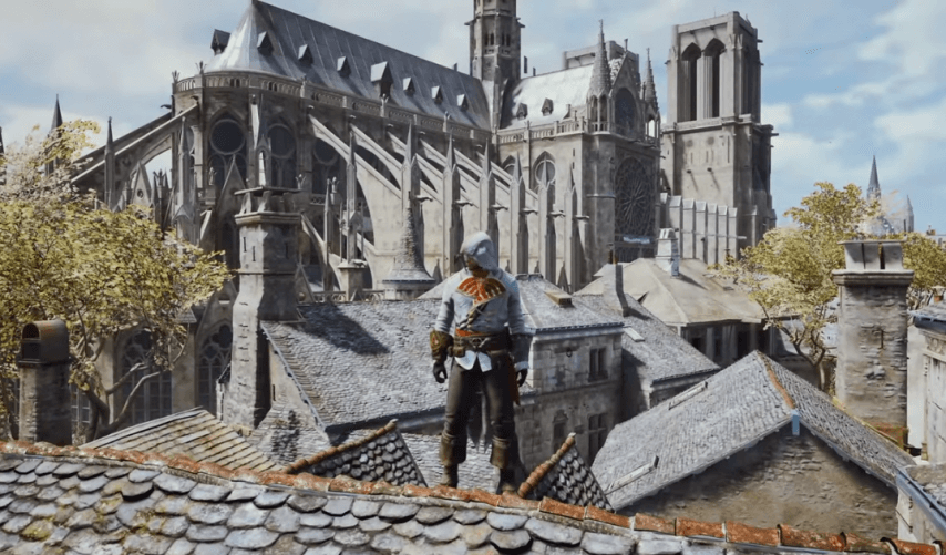In Assassin's Creed Unity, it is possible to visit and climb Notre-Dame de Paris, reproduced with stunning realism.