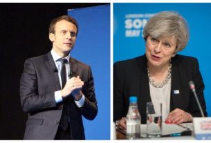 Theresa May meets Emmanuel Macron to negotiate a postponement of Brexit