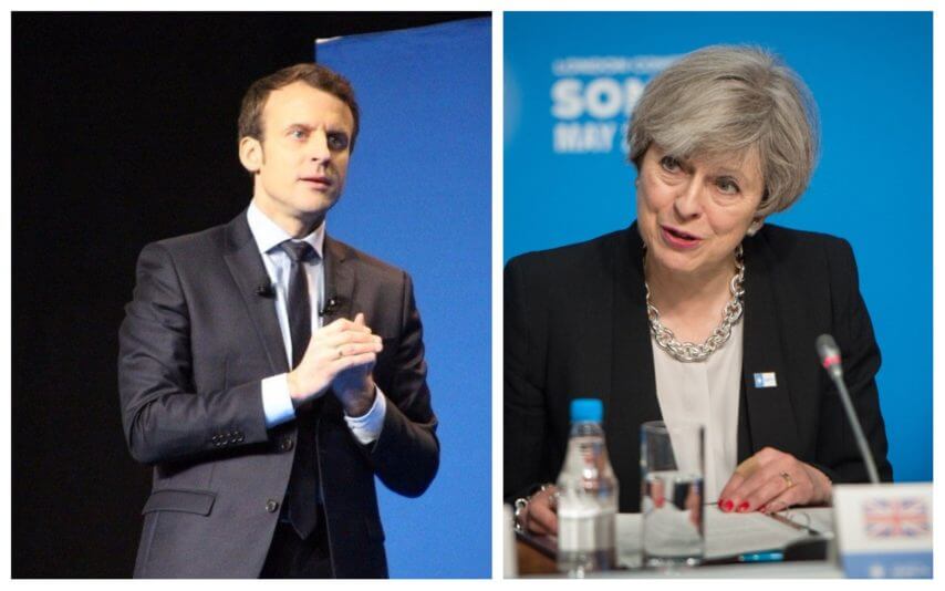 Theresa May meets Emmanuel Macron to negotiate a postponement of Brexit