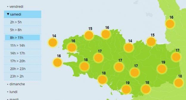 Plenty of sun over Brittany for this weekend. 