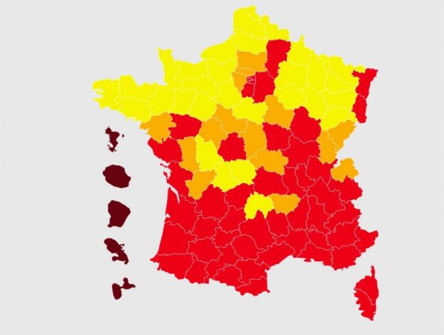 The map showing the presence of the tiger mosquito in France, April 26, 2019. 