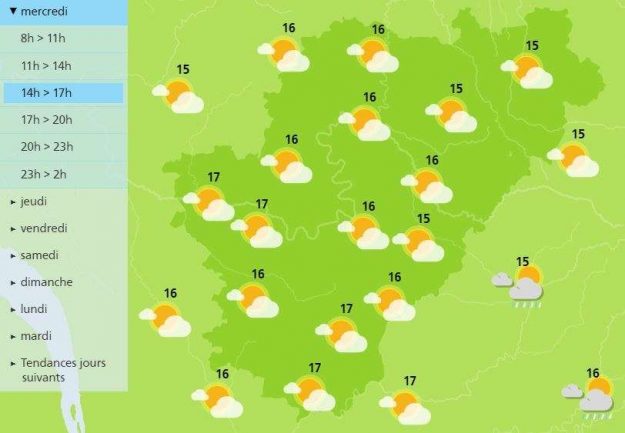 Nice temperatures this afternoon in the Charente