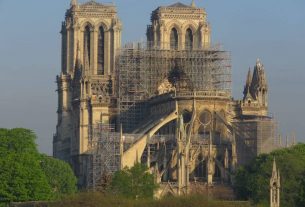 Notre-Dame Cathedral, two days after the fire