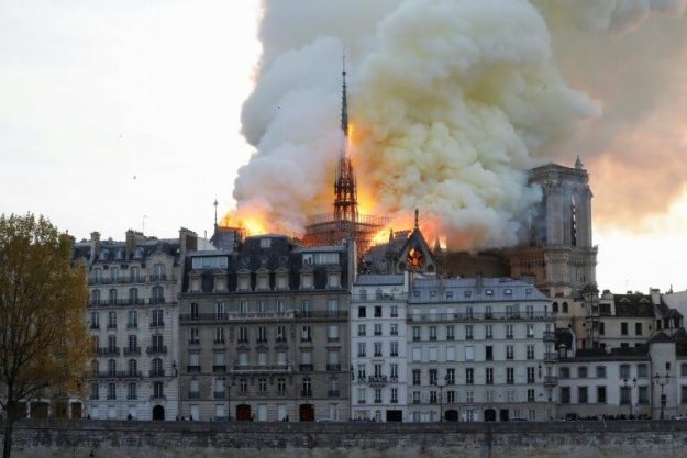 Notre-Dame de Paris on fire, April 15, 2019. 