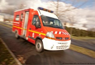 Road accident on the A13 at Bouquetot