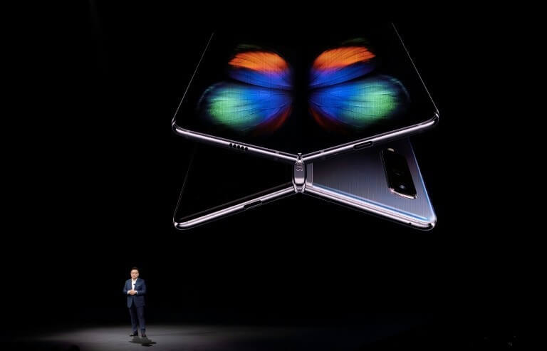 Samsung presents its foldable Galaxy Fold model in San Francisco on February 20, 2019.