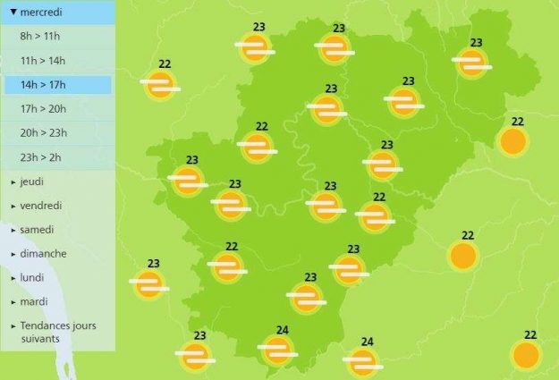 Warmer Temperatures this afternoon in the Charente