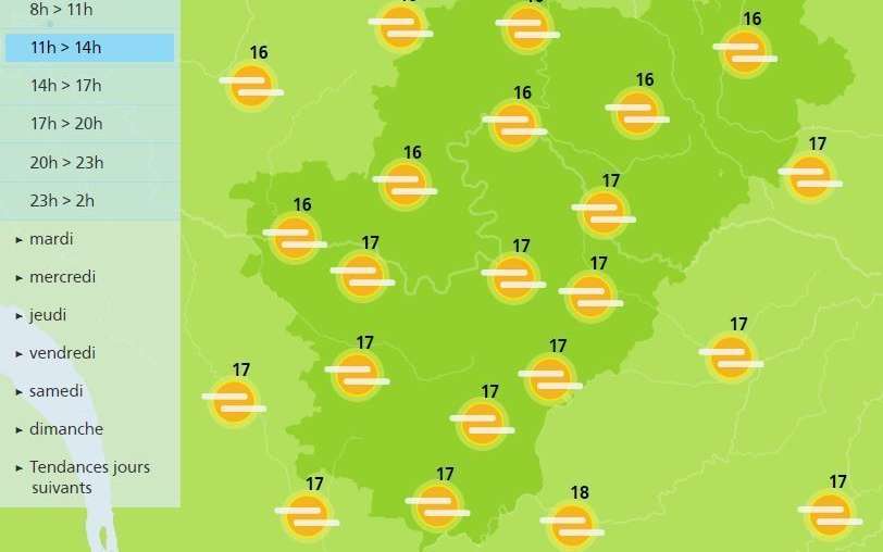 Starting off nice this morning in the Charente, but rain is forecast later