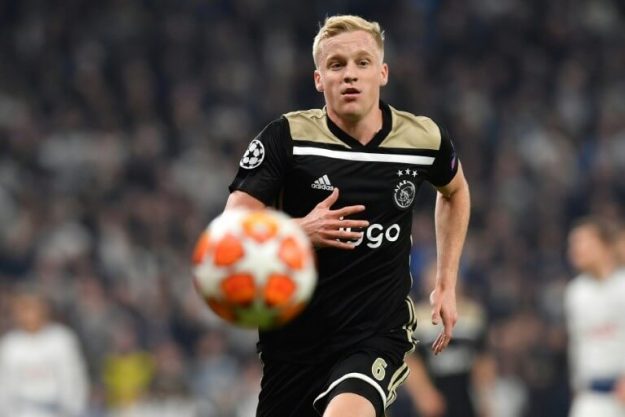 Ajax Amsterdam player Donny van de Beek scorer in Tottenham win 1-0 in the UEFA Champions League semi-final first leg on April 30th