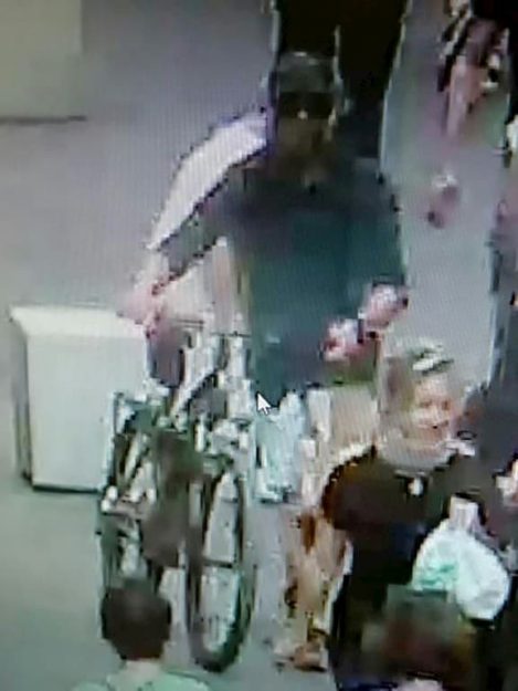 Screenshot of a video surveillance of the city of Lyon showing the main suspect of the parcel bomb attack in the city center of Lyon, May 24, 2019.