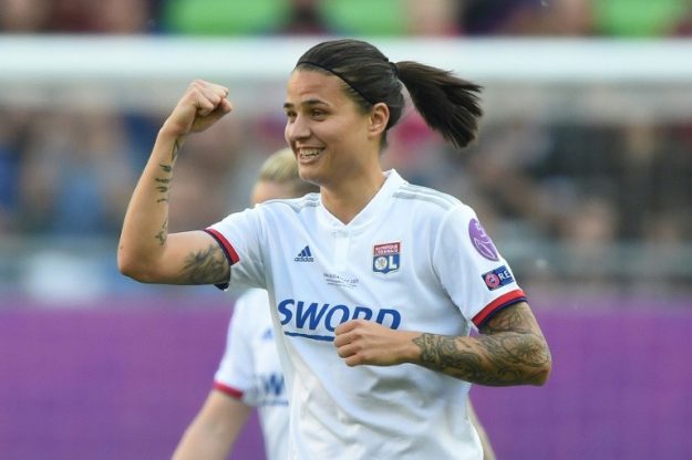 Dzsenifer Marozsan scorer with Lyon against Barcelona in the final of the Champions League in Budapest on 18 May 2019. 