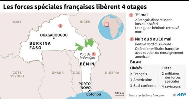 The French army releases 4 hostages. from Burkina Faso