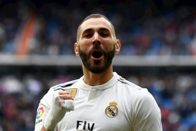 Karim Benzema scorer with Real Madrid against Athletic Bilbao in Bernabeu on 21 April 2019.