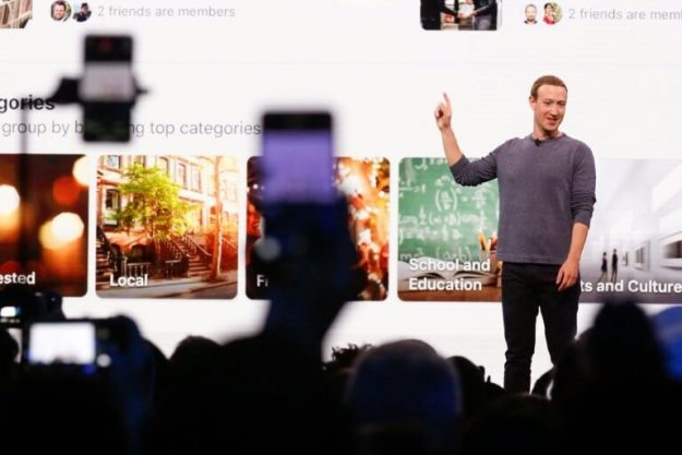 Mark Zuckerberg presents the changes made to Facebook on April 30, 2019 in San Jose, California. 